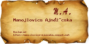 Manojlovics Ajnácska névjegykártya